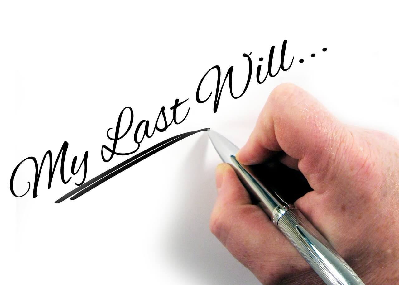 hand writing My Last Will...