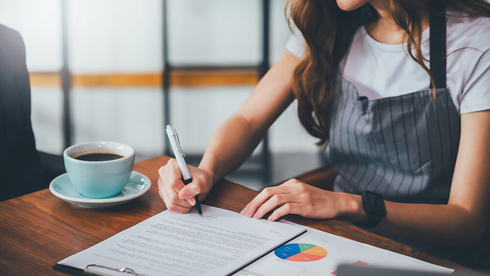 person signing document