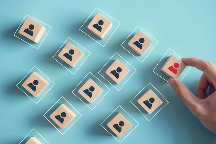 social distancing concept using blocks