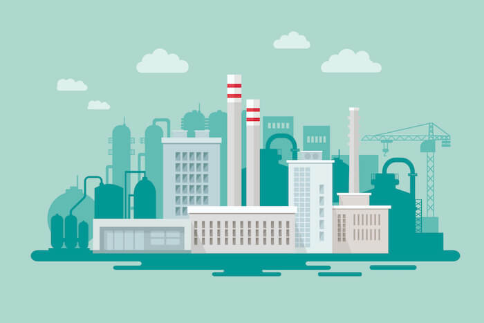 factory buildings illustration